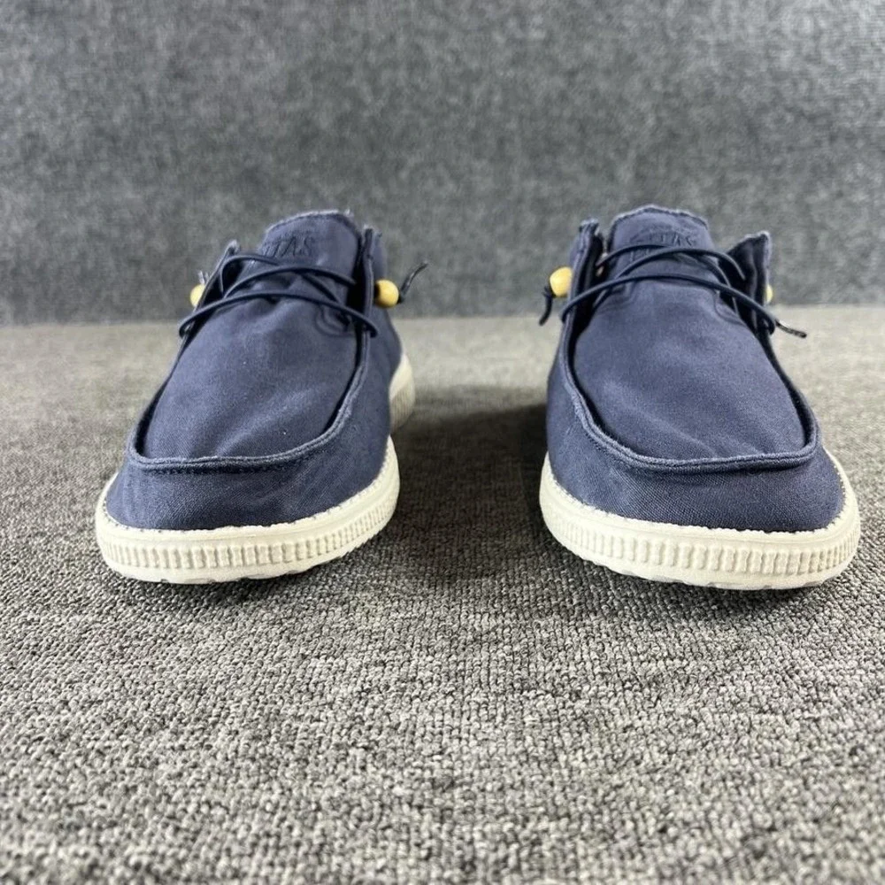 Pitas Shoes Mens 12 Dark Blue Canvas Slip On Loafers Casual WP150 DANI